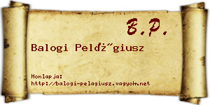 Balogi Pelágiusz névjegykártya